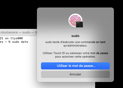 Touch ID for sudo